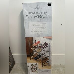 HOME ESSENTIALS GUNMETAL 4-TIER SHOE RACK